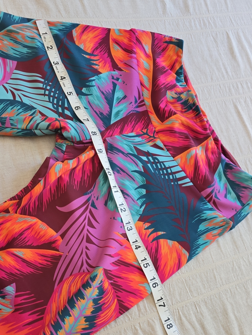 Onzie Flow Vibrant Tropical Leaf Print Cropped Leggings Women's XS - Picture 8 of 11